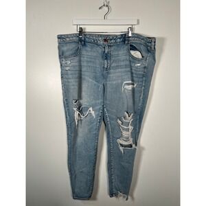 American Eagle Next Level Stretch Distressed Jeggings Light Wash Blue Size 24